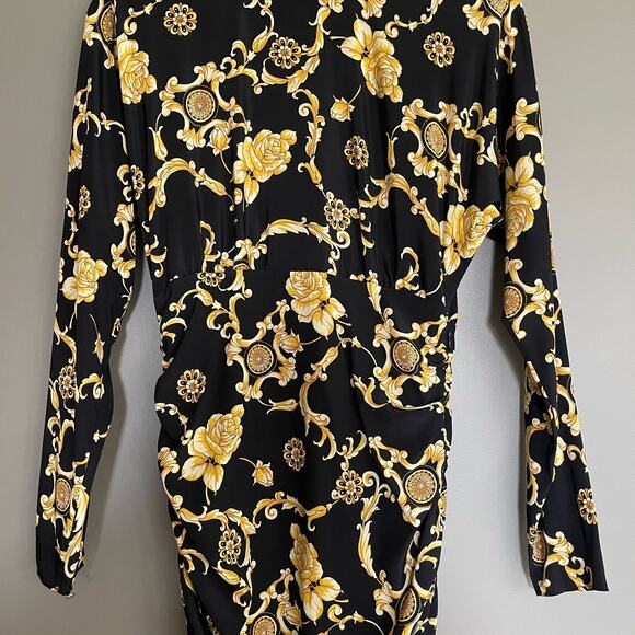 VERONICA BEARD Amile Ruched Printed Stretch-silk Crepe De Chine Mini Dress Black - Picture 6 of 16